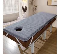 LDLCYCN Gris,70 * 190cm(S), Mousse Mémoire Lit De Massage Matelas Topper Épaissir 4Cm Matelas De Table De Massage avec Bande Élastique Antidérapant Coussin De Lit Spa Tête Trapézoïdale Carrée
