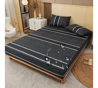 LDLCYCN Housse De Protection De Matelas King Size avec Fermeture Éclair Imperméable Drap-Housse Respectueux De La Peau Housse De Matelas Cassable Enveloppe 6 Côtés,B,180x220+25cm