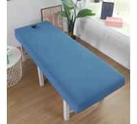 LDLCYCN Imperméable Drap Housse Table De Massage Avec Trou Visage De Protection Pour Table De Massage Spa Rafraîchissante Housse De Drap De Massage Bande Élastique Tête Carrée,Bleu,190 * 70cm(T)