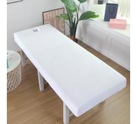 LDLCYCN Imperméable Drap Housse Table De Massage Avec Trou Visage De Protection Pour Table De Massage Spa Rafraîchissante Housse De Drap De Massage Bande Élastique Tête Carrée,Blanc,190 * 70cm(R)