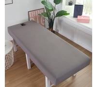 LDLCYCN Imperméable Drap Housse Table De Massage Avec Trou Visage De Protection Pour Table De Massage Spa Rafraîchissante Housse De Drap De Massage Bande Élastique Tête Carrée,Gris,190 * 70cm(S)