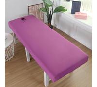 LDLCYCN Imperméable Drap Housse Table De Massage Avec Trou Visage De Protection Pour Table De Massage Spa Rafraîchissante Housse De Drap De Massage Bande Élastique Tête Carrée,Violet,190 * 70cm(R)