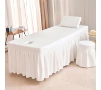 LDLCYCN Jupe De Table De Massage avec Trou Couverture De Matelas De Lit À Cils