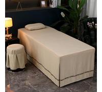 LDLCYCN Jupe De Table De Massage De Couleur Unie Drap-Housse pour Table De Massage Couverture De Lit De Beauté Couvre-Lit De Massage Jupe De Lit avec Trou Couverture Lit Spa,café,70x185cm(S)