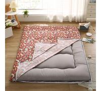 LDLCYCN L,90x190cm, 100% Coton Couverture Futon Plancher avec Fermeture Éclaire Couverture De Matelas Futon Japonais Protecteur De Matelas Couverture De Tapis De Couchage