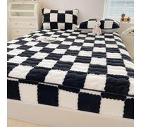 LDLCYCN Noir,150 * 200cmQUEEN, Matelas Protecteur Queen King Size Couverture Matelas avec Bande Élastique Feuille Montée Couverture De Matelas avec Poche Profonde De 11In Couverture De Lit