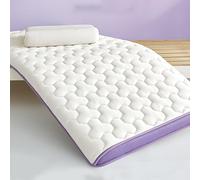 LDLCYCN Purple/6cm,120x200cmFULL, Surmatelas Futon Matelas Japonais Épaisseur 6 Cm/10 Cm Surmatelas Matelassé Pliable Tapis Tatami Respirant Matelas De Sol pour Dortoir D'invités Ou Camping