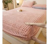 LDLCYCN Rose,120 * 200cmFULL, Luxe Velours Couverture Protectrice du Matelas Taille Roi Reine Épaissir Feuille Montée avec Poche Profonde De 12In pour l'hiver Couverture Matelas Couverture De Lit