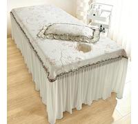 LDLCYCN ,Rose,80 * 190cm, Refroidissement Jupe De Lit De Table De Massage avec Trou Respiratoire Couverture De Lit De Table De Massage De Beauté avec Design en Dentelle Jupe De Lit Spa