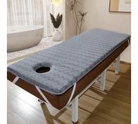 LDLCYCN Surmatelas De Lit De Massage en Mousse À Mémoire De Forme en Latex Coussin De Lit À Cils Antidérapant avec Trou Dessus De Table De Massage Spa 4 Cm Tête Ronde,Gris,70 * 190cm(R)
