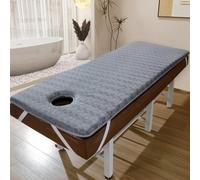 LDLCYCN Surmatelas De Lit De Massage en Mousse À Mémoire De Forme en Latex Coussin De Lit À Cils Antidérapant avec Trou Dessus De Table De Massage Spa 4 Cm Tête Ronde,Gris,70 * 190cm(T)