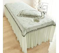 LDLCYCN ,Vert,70 * 185cm, Refroidissement Jupe De Lit De Table De Massage avec Trou Respiratoire Couverture De Lit De Table De Massage De Beauté avec Design en Dentelle Jupe De Lit Spa