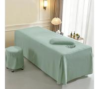 LDLCYCN ,Vert,70 * 190cm, Couverture De Lit Massage avec Jupe Spa Table De Massage Linge De Lit Feuille Équipée Salon De Beauté Couverture De Lit Lash Coupé-Lit Spa Couverture Canapé Massage Spa