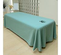 LDLCYCN ,Vert,70 * 190cm, Jupe De Lit De Table De Massage avec Trou De Visage Grand Drap De Lit Spa Enveloppement Complet Linge De Massage Professionnel pour Le Salon De Beauté Spa