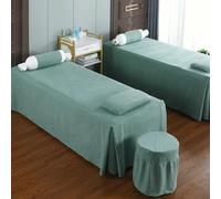 LDLCYCN Vert,80 * 190cm(S), Jupe De Table De Massage avec Visage Lash Couvre - Lit Table De Massage avec Draps Élastiques Full Wrap Draps Spa Respirants Salon De Beauté Table Draps Jupe