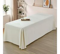 LDLCYCN White(n),80 * 190cm, Couverture Lit Massage avec/sans Trou Massage Table Spa Drap De Lit Jupe De Table De Massage Couvre-Lit Spa avec Jupe Massage De Beauté Couverture De Canapé Spa
