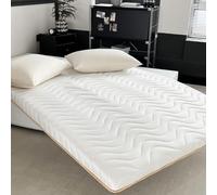 LDLCYCN Whitea/8cm,200x220cm, Surmatelas Futon pour Sol Épaisseur 4 Cm/8 Cm Surmatelas Matelassé Enroulable Confortable Pliable Matelas De Camping Tatami Matelas De Sol pour Dortoir