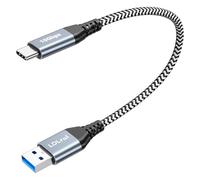 LDLrui Câble court USB 3.2 Gen 2 A vers USB C [10 Gbit/s, 1 pied], câble de transfert de données USB SuperSpeed, Galaxy S21/S20, banque d'alimentation