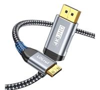 LDLrui Câble DisplayPort vers Mini HDMI de 1 m [résistant à la flexion, haute vitesse] Prend en charge 3840 x 2160/4K @ 60 Hz, vidéo UHD 2K @ 120 Hz pour ordinateur de bureau, ordinateur portable,