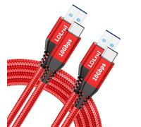 LDLrui Câble USB C de transfert de données 10 Gbps [lot de 2, 1,8 m], câble USB A vers USB C 60 W de charge rapide USB C pour Samsung Galaxy S21/S20/S10, LG G8/G7, Android Auto, rouge