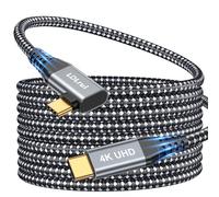 Câble USB-C vers USB-C 3.2 Gen 2 × 2, données haute vitesse de 90 degrés 20 Gbit/s, vidéo 4K60 Hz et cordon de charge PD3.0 100 W pour Oculus Quest 2, iPhone 15ProMax, Galaxy S23, PS5, moniteurs