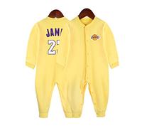 LDLXDR Body per Bambino-Combinaison bébé en Jersey de Basket-Ball pour bébé, 0-15 Mois,Yellow-3,90cm