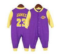 LDLXDR Body per Bambino-Combinaison en Jersey de Basket-Ball pour bébé, nom du Joueur d'équipe, 0-15 Mois,Purple-1,66cm
