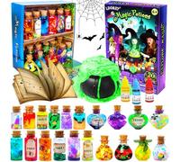 LDomet Kit de Potions Magiques pour Enfants, 20 Flacons, dès 6 Ans | CréEz 20 Potions GrâCe à 7 Recettes, Avec Chaudron, Grimoire, Cristaux, Baguettes, éTiquettes et BoîTe de Rangement