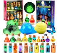 LDomet Kit de Potions Magiques pour Enfants de 8 à 12 Ans, 20+ Créations | Coffret CréAtif Avec Flacons, Chaudron, Baguette, Livret D'ActivitéS et BoîTe de Rangement en Forme de Livre