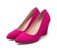 LDOZ Chaussures de Costume décontractées et Confortables pour Femmes, Escarpins compensés, Chaussures Simples pour Le Shopping de Rue et Les Rencontres(Hot Pink,6.5)