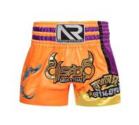LDOZ MMA Muay Thai Shorts Unisexe BJJ Arts Martiaux Boxe entraînement Fitness Short de Course(Orange,XXL)