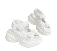 LDOZ Sandales de sport d'été élégantes à semelles épaisses pour femmes, idéales pour le shopping de rue et les rencontres(White,7.5)