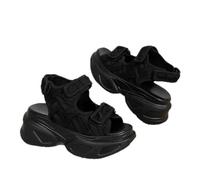 LDOZ Sandales de sport d'été élégantes à semelles épaisses pour femmes, idéales pour le shopping de rue et les rencontres(Black,7.5)