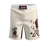 LDOZ Short de Boxe MMA BJJ Muay Thai Combat Cross Training Short de Combat avec Cordon de Serrage pour Adultes et Enfants(Brown,XL)