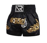 LDOZ Short Muay Thai MMA BJJ Kick Boxing Training Cage Short de Combat pour Hommes et Femmes(Black,M)
