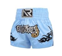 LDOZ Short Muay Thai MMA BJJ Kick Boxing Training Cage Short de Combat pour Hommes et Femmes(Blue,S)