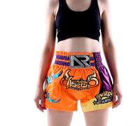 LDOZ Short Muay Thai MMA BJJ Kick Boxing Training Cage Short de Combat pour Hommes et Femmes(Orange,L)