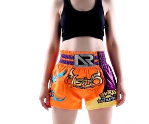 LDOZ Short Muay Thai MMA BJJ Kick Boxing Training Cage Short de Combat pour Hommes et Femmes(Orange,M)