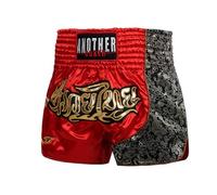 LDOZ Short Muay Thai MMA BJJ Kick Boxing Training Cage Short de Combat pour Hommes et Femmes(Red,L)