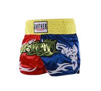 LDOZ Short Muay Thai MMA Boxe Sanda BJJ, Short de compétition de Combat pour Hommes, Femmes et Enfants(Red and Blue,L)