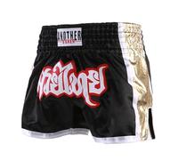 LDOZ Short Muay Thai Unisexe, entraînement de Boxe MMA, BJJ, Arts Martiaux, vêtements d'entraînement de Combat avec Cordon de Serrage(Black2,M)