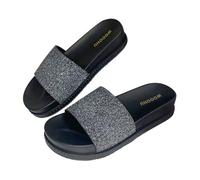 LDOZ Women Fashion Thick Soled Slippers Comfortable Soft Beach Slippers for Street Shopping Dating(Black)
