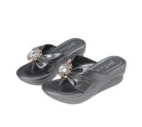 LDOZ Women s Open Toe Roman Women's Wedges Wedge Slides for Slippers for Street Shopping Dating(Silver,8)