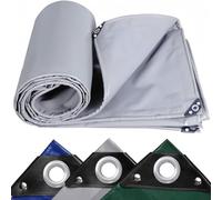 LDQBF Bâche de Camion,3.5x3.5m 520g/m² PVC Protection Bâche Imperméable,Indéchirable et Multi-Usage avec Œillets en Métal pour Remorque,Camionnette,Bateau,Jardin,Bois,Foin Gris