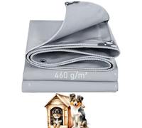 LDQBF Bâche de Protection en Tissu de,1.5x2m 460g/m² PVC imperméable pour l'extérieur,Convient pour la Construction en Bois,pour Meubles de Jardin,avec œillets Gris