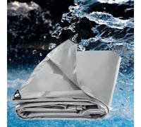 LDQBF Bâche imperméable Robuste avec œillets, 1x1m 520g/m² PVC bâche Tapis de Sol Multifonction de qualité Gris