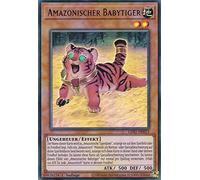 LDS1-DE023 - Tigre de bébé amazonien - Colorful Ultra Rare (version 3) - Yugioh - Allemand - 1ère édition en kit avec chargeur Ultra Pro et coque de protection Ultra Pro (transparent)