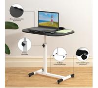 LDSZXNE Table de lit Table d'ordinateur Table Support Stand Ordinateur Tablette Roulettes Réglable Multi-positions Noir