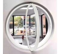 LDTTYRC Fenêtre Ronde pivotante en Alliage d'aluminium, hublot décoratif Mural en Verre trempé avec poignée, fenêtre à battant pour la décoration de la Cuisine et de la Maison, Blanc, 3,60 cm / 23,6