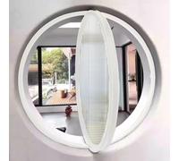 LDTTYRC Fenêtre Ronde pivotante en Alliage d'aluminium, hublot décoratif Mural en Verre trempé avec poignée, fenêtre à battant pour la décoration de la Cuisine et de la Maison, Blanc 1,70 cm / 27,5